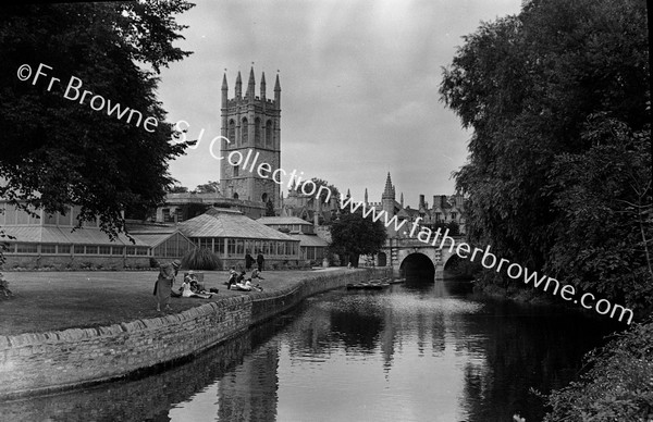 MAGDALEN TOWER & BOTANIC GARDENS FROM THE MAGDALEN SCHOOL PLAYING FIELDS